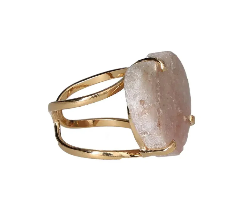 Pink Amethyst Heart Arc Ring – Blush Love in Gold 612098 - Image 2