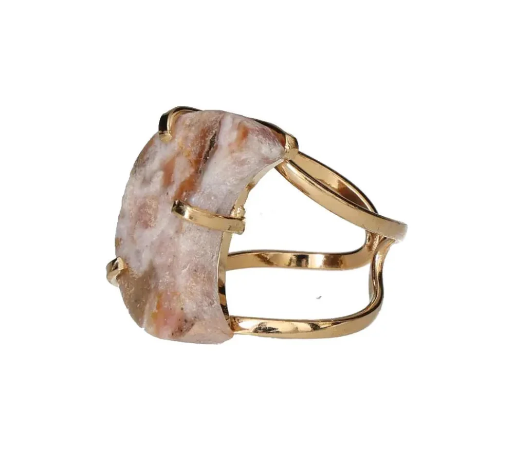 Pink Amethyst Arc Ring β Soft Radiance in Gold 612289 - Image 3