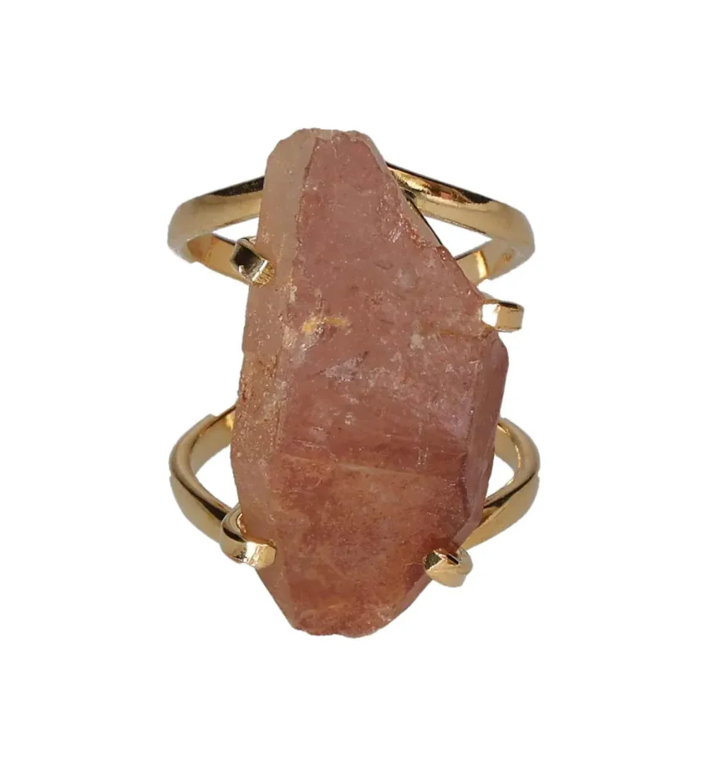 Pink Quartz Arc And Wire Ring Gold 601825 P30 - Image 3