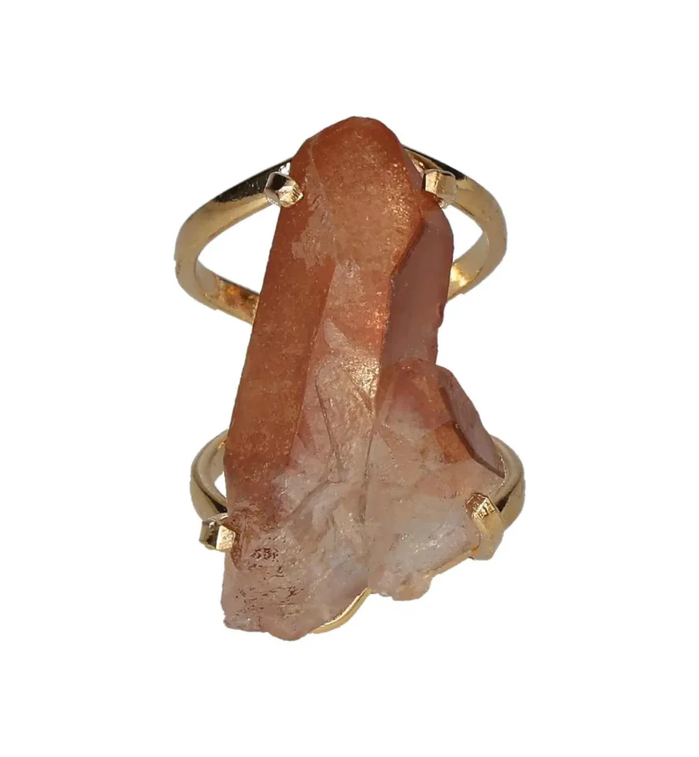 Pink Quartz Arc And Wire Ring Gold 601832 P30 - Image 3