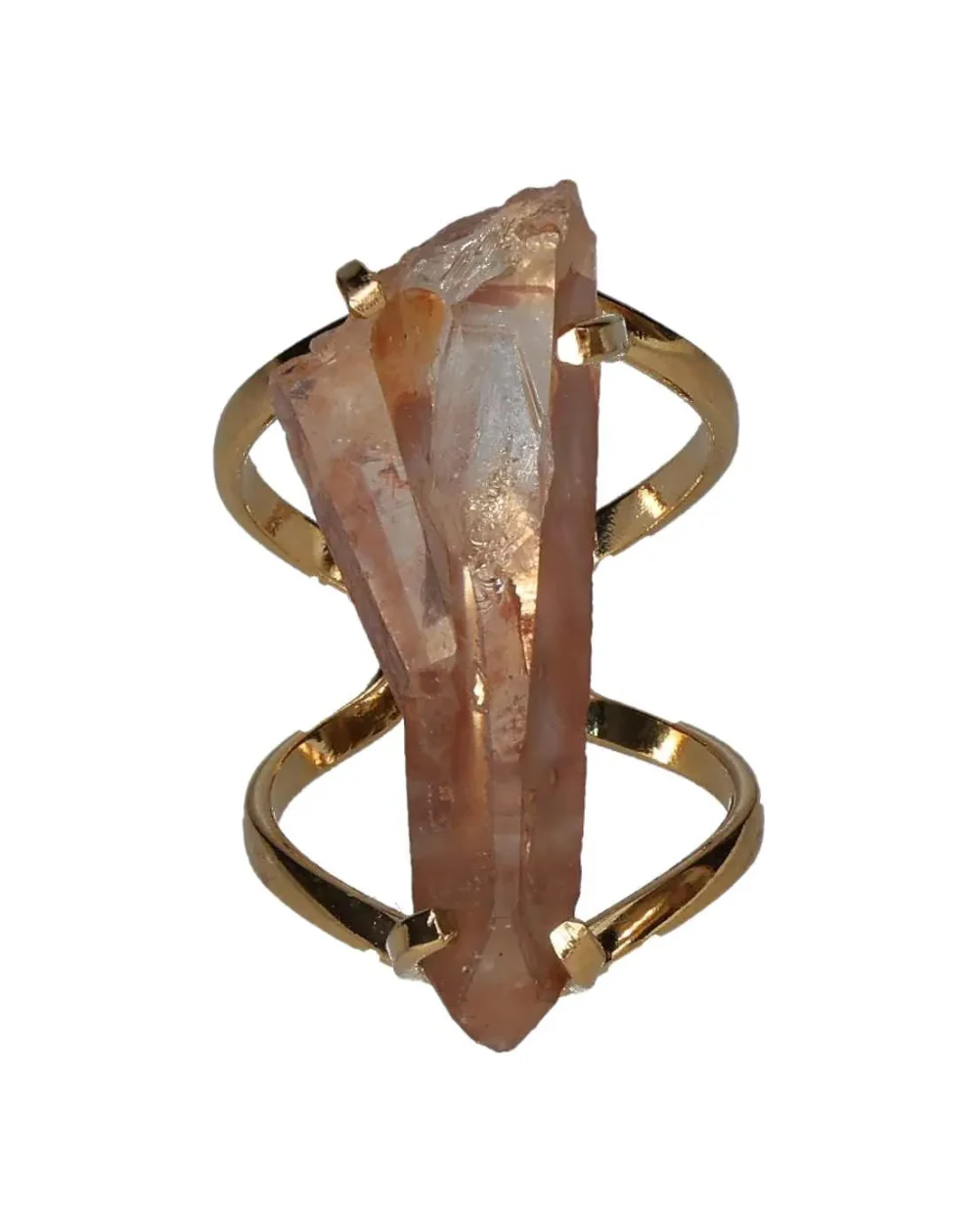 Pink Quartz Arc And Wire Ring Gold 601849 P30 - Image 3