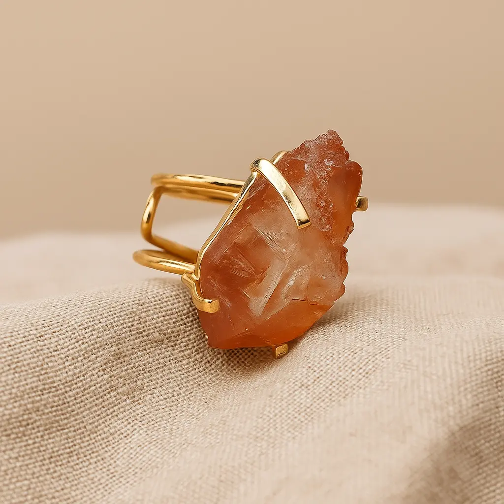 Pink Quartz Arc And Wire Ring Gold 601900 P30 - Image 4