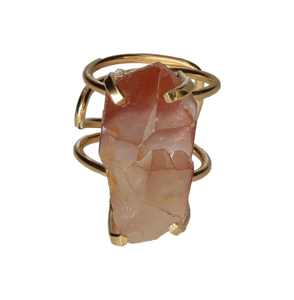 Pink Quartz Arc And Wire Ring Gold 601917 P30 - Image 3