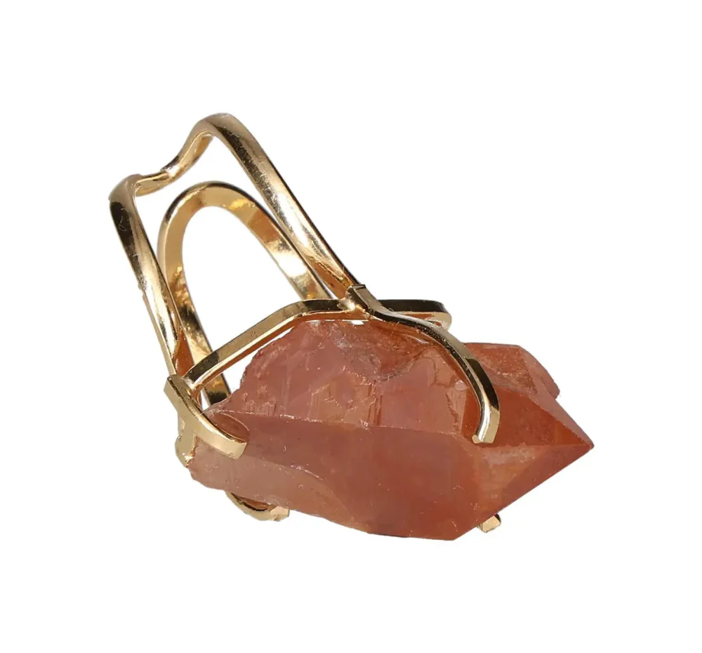 Pink Quartz Arc And Wire Ring Gold 601788 P30