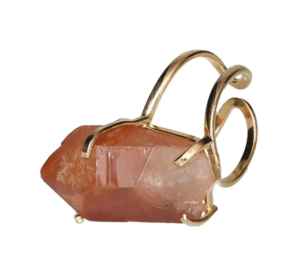Pink Quartz Arc And Wire Ring Gold 601788 P30 - Image 2