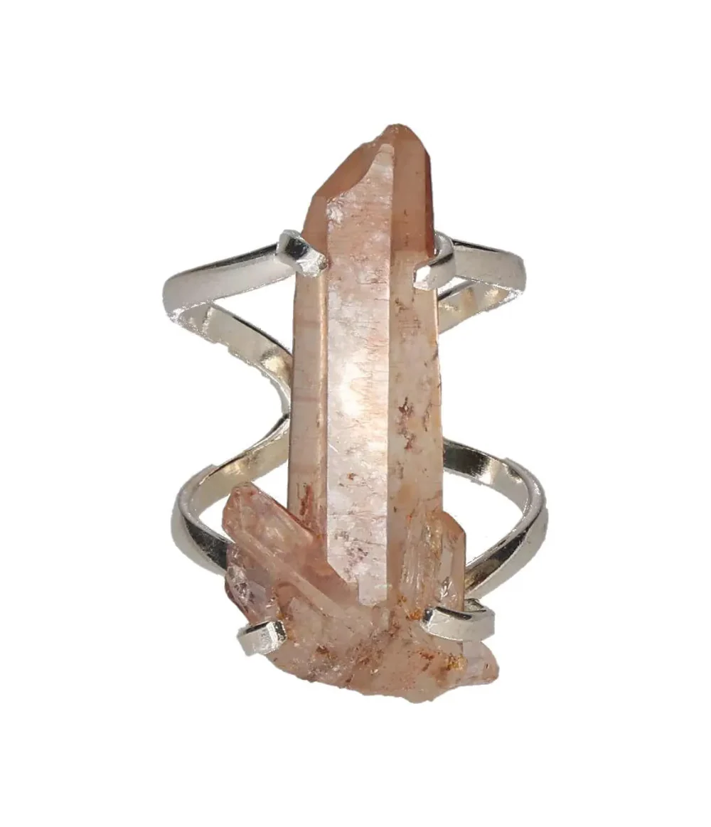 Pink Quartz Arc And Wire Ring Silver 601696 P30 - Image 3
