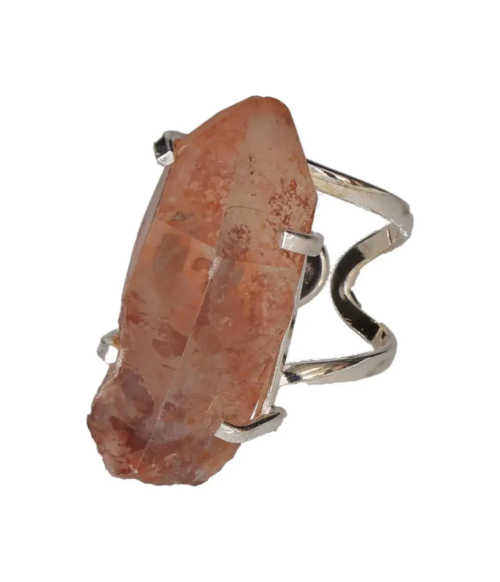 Pink Quartz Arc And Wire Ring Silver 601702 P30 - Image 2