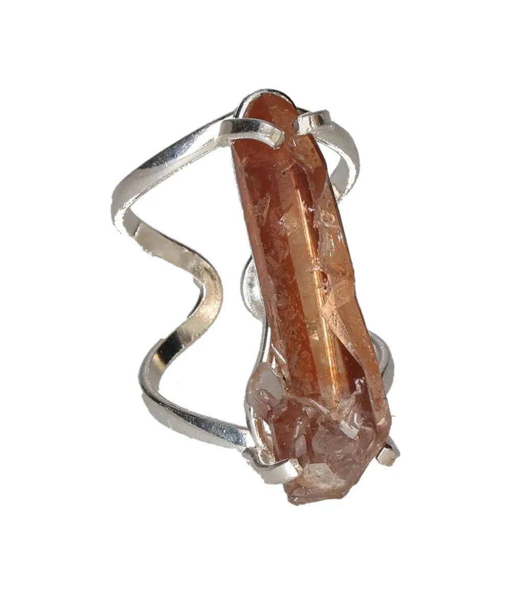 Pink Quartz Arc And Wire Ring Silver 601719 P30