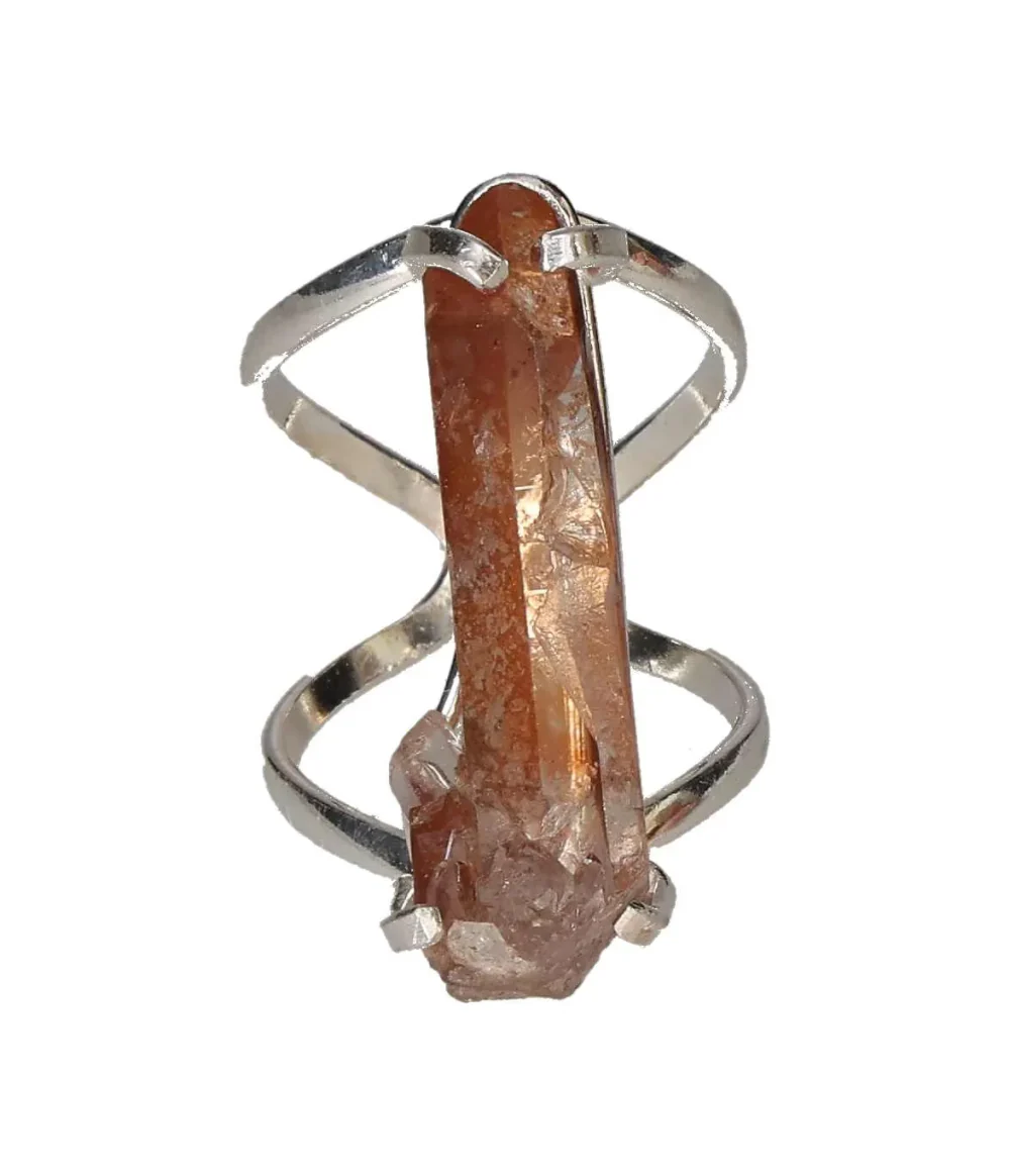 Pink Quartz Arc And Wire Ring Silver 601719 P30 - Image 3