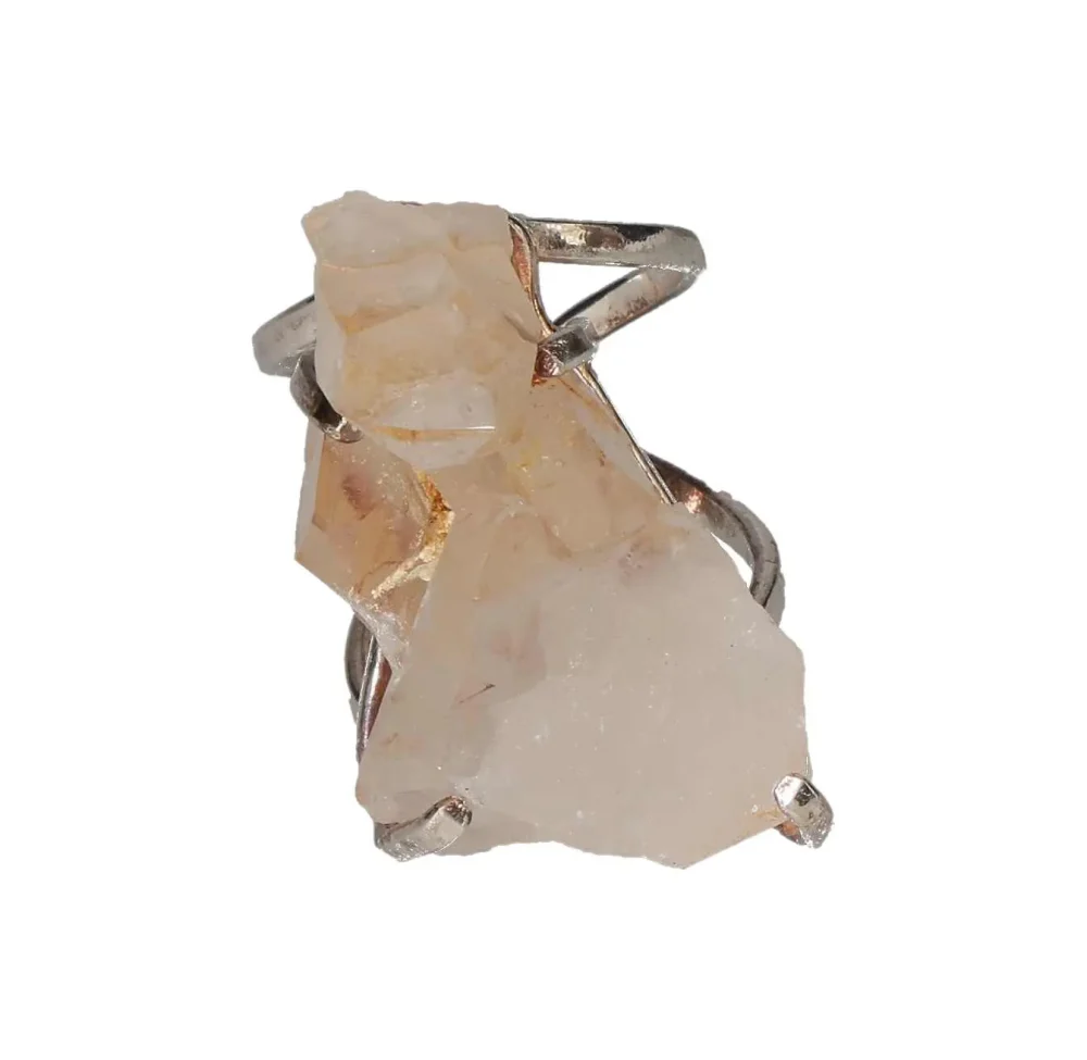 Pink Quartz Arc And Wire Ring Silver 601542 P30 - Image 3