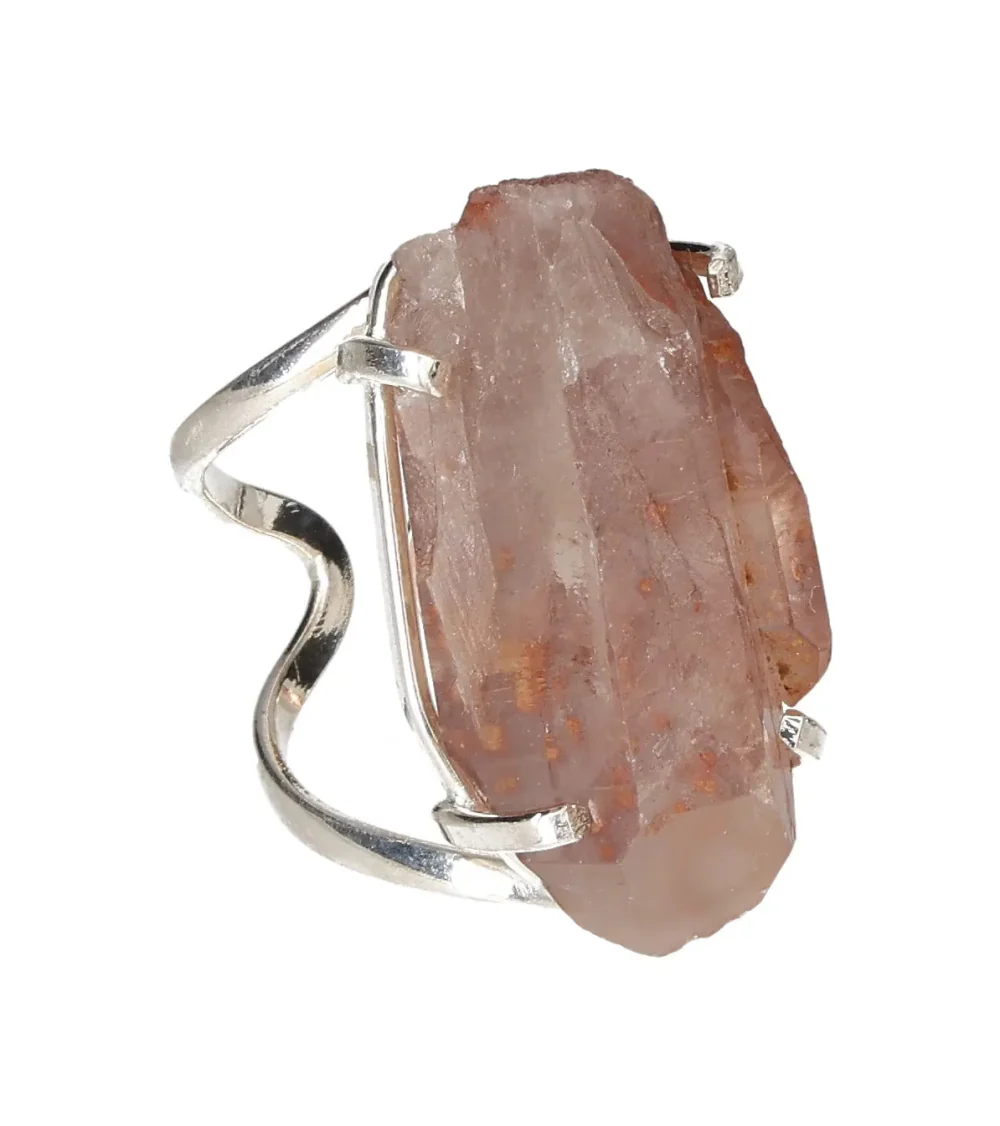 Pink Quartz Arc And Wire Ring Silver 601566 P30