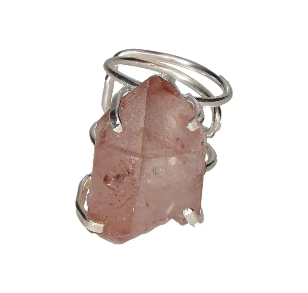 Pink Quartz Arc And Wire Ring Silver 601573 P30 - Image 3