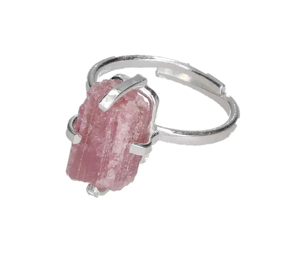 Pink Tourmalne Simple Band Ring Silver 621328 - Image 3
