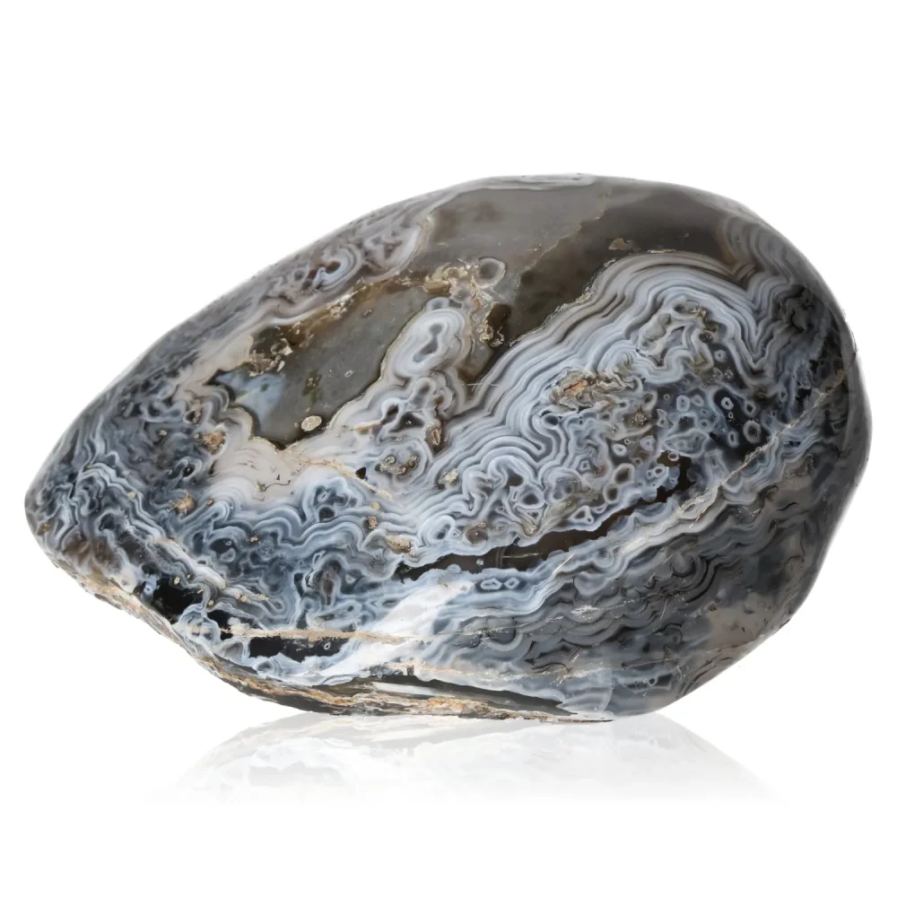 Polished Agate Gray with dark brown tones. 001006 - Image 2