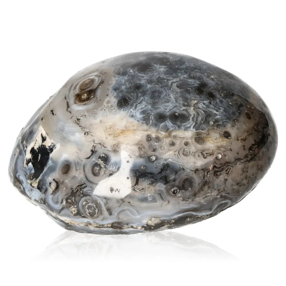Polished Agate Gray, brown, and black. 001024