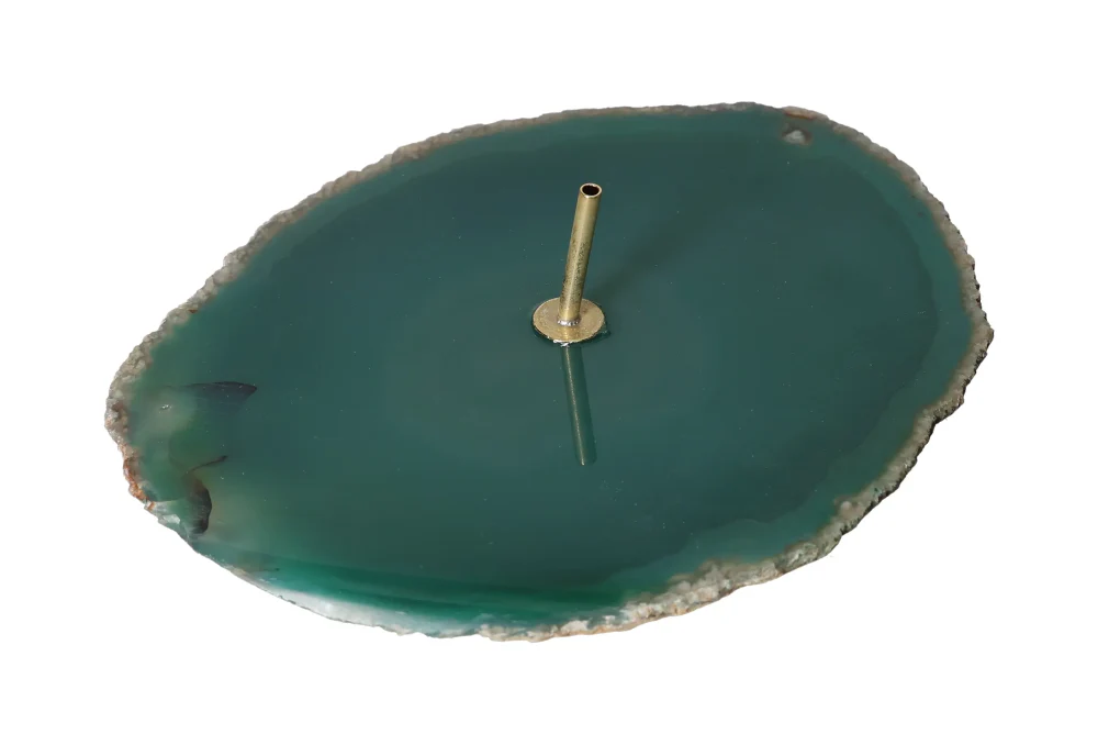 Green Polished Agate Slice Incense Holder 634953 - Image 5