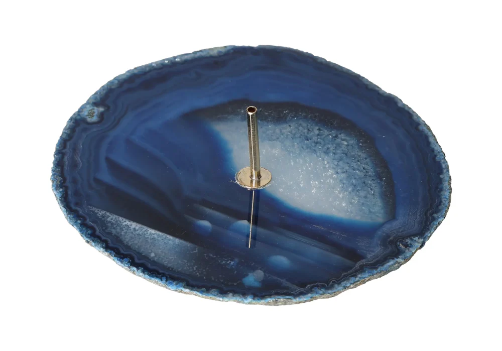 Navy Blue Polished Agate Slice Incense Holder 635035 - Image 3