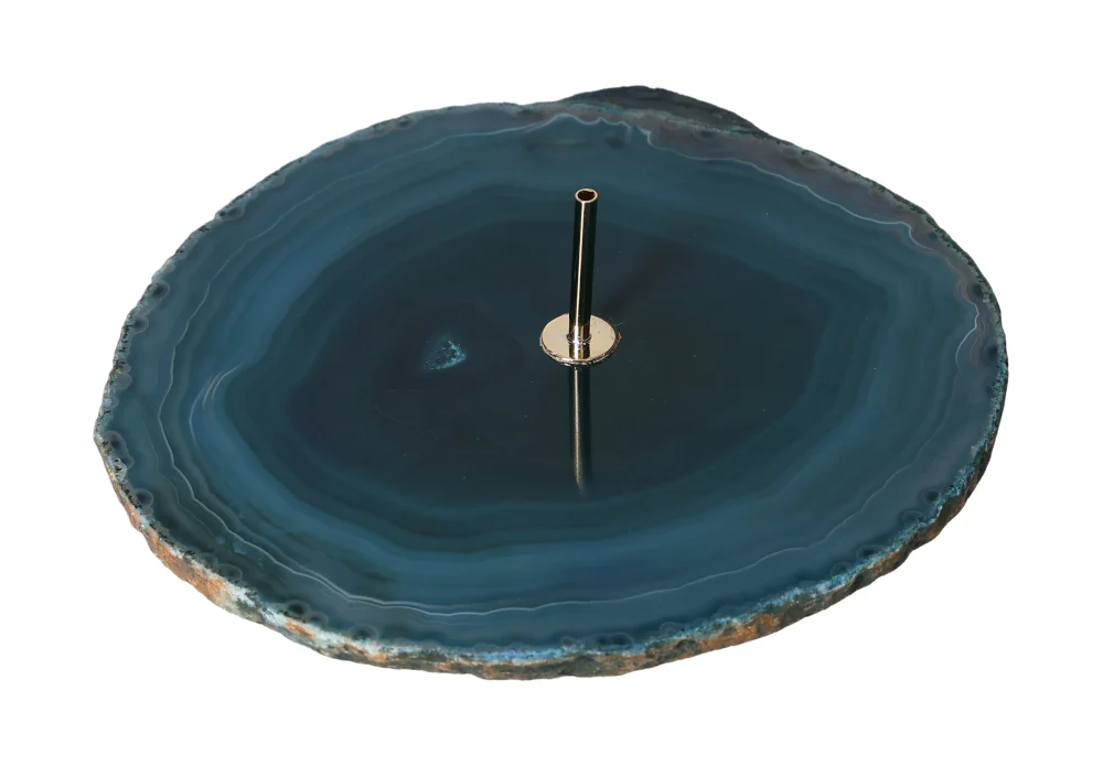 Green Polished Agate Slice Incense Holder 635042 - Image 4