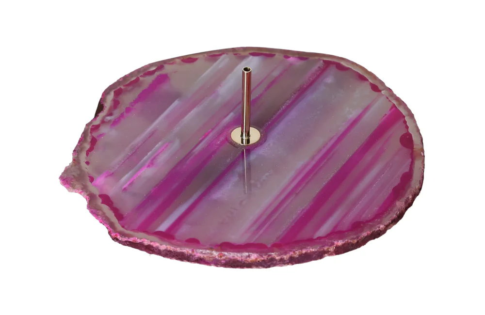PInk Polished Agate Slice Incense Holder 634922 - Image 6
