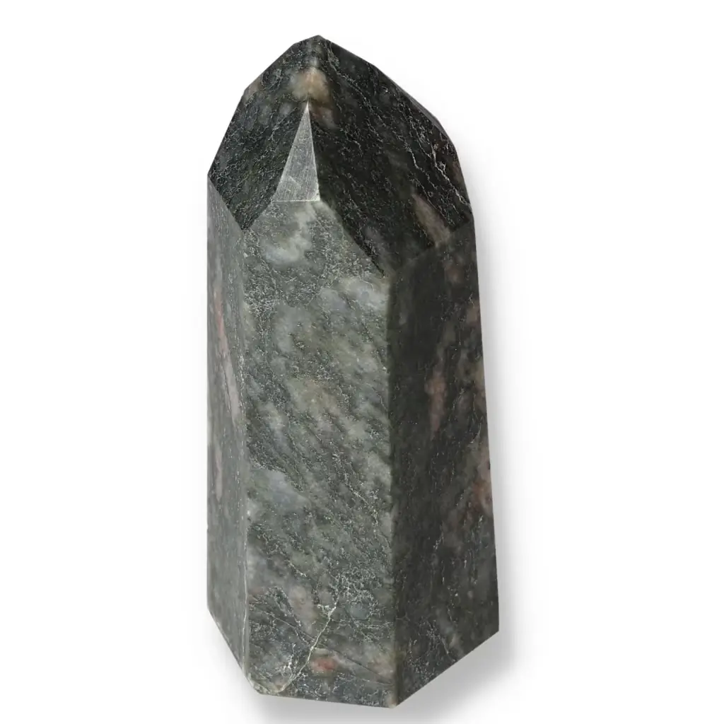 Polished Amphibole with Quartz and Feldspar Obelisk 579018