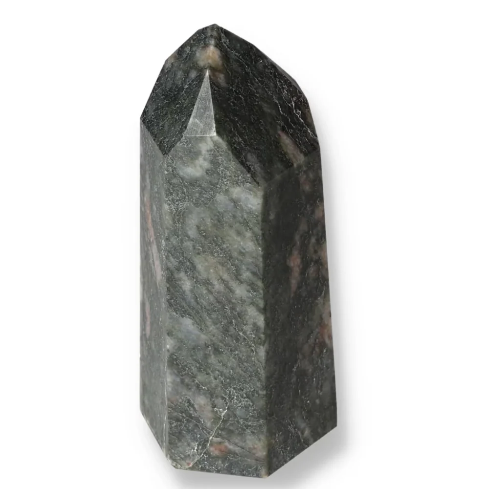 Polished Amphibole with Quartz and Feldspar Obelisk 579018 - Image 9