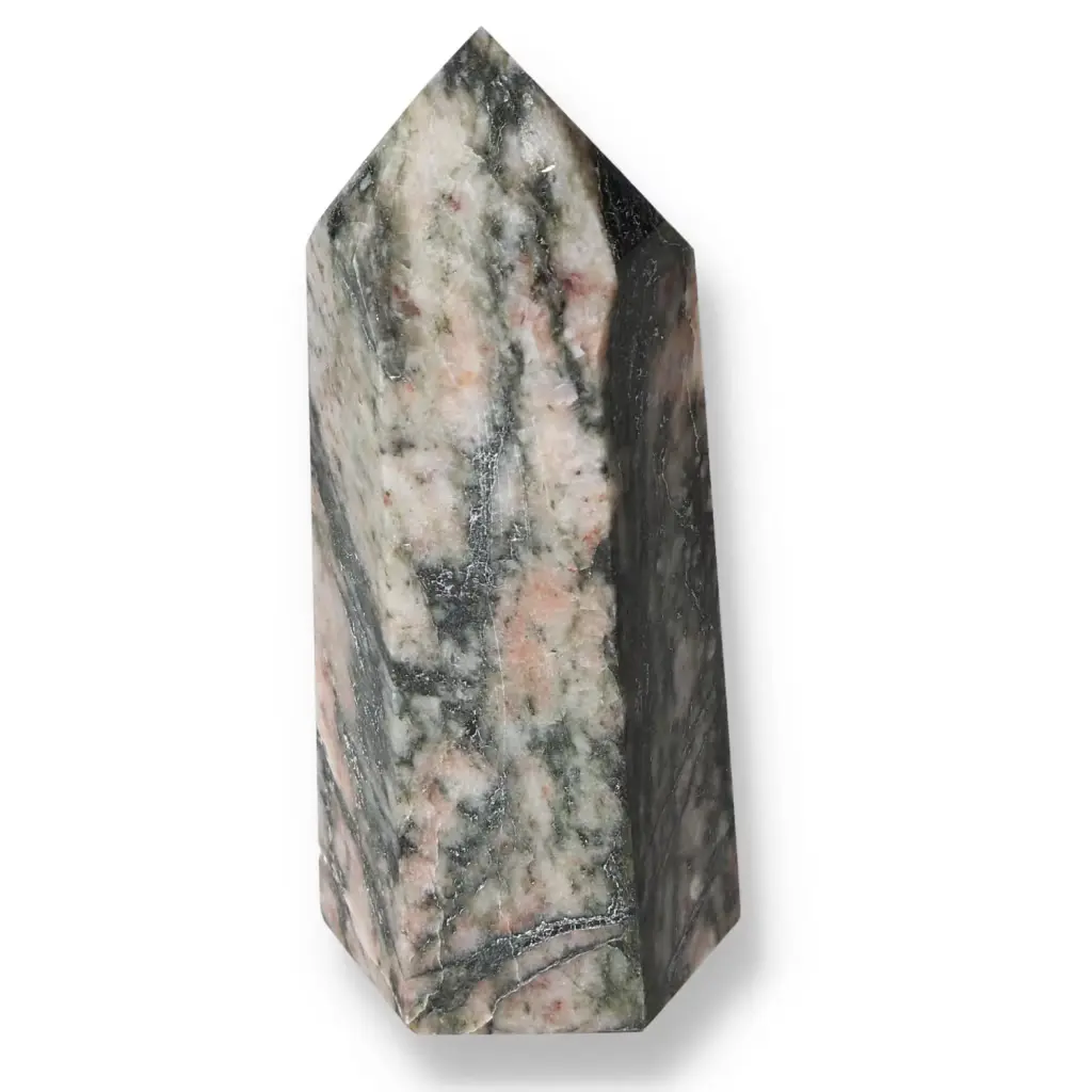 Polished Amphibole with Quartz and Feldspar Obelisk 579001