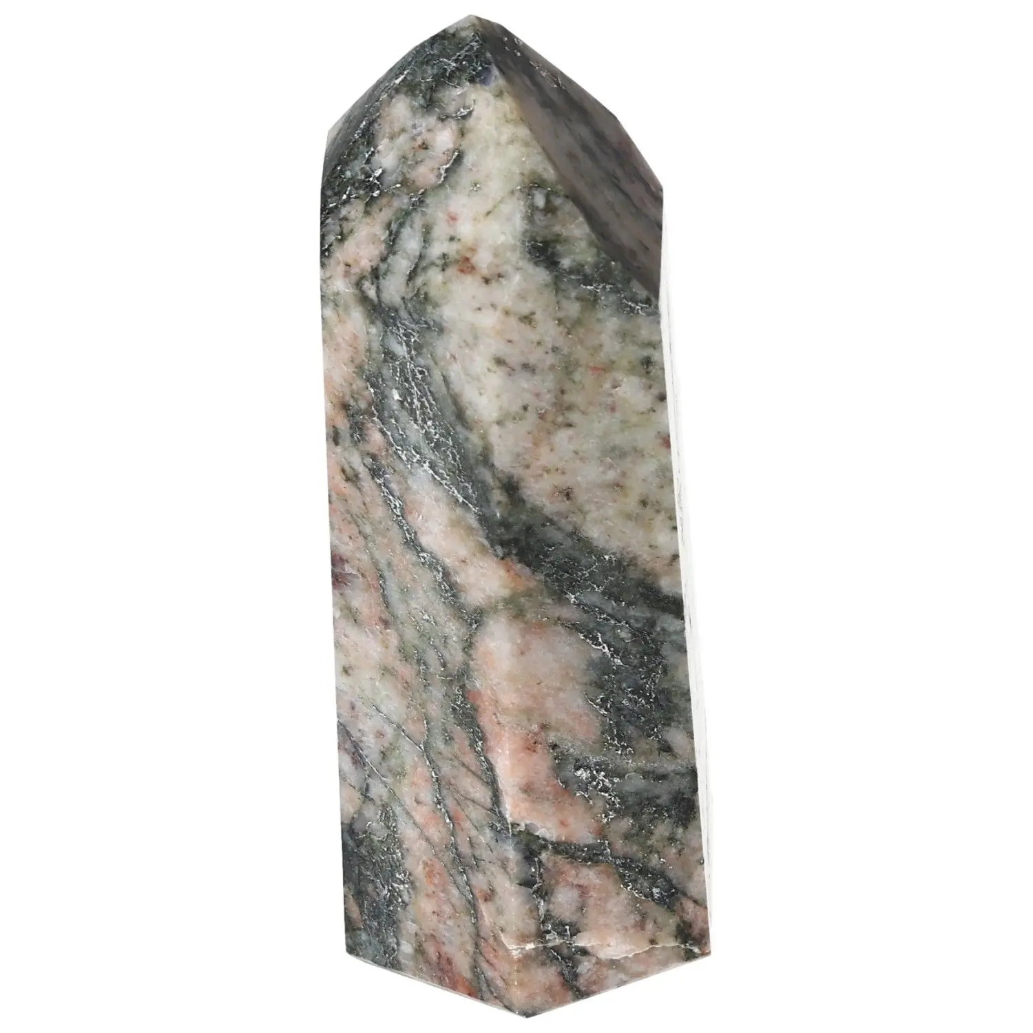 Polished Amphibole with Quartz and Feldspar Obelisk 579001 - Image 4
