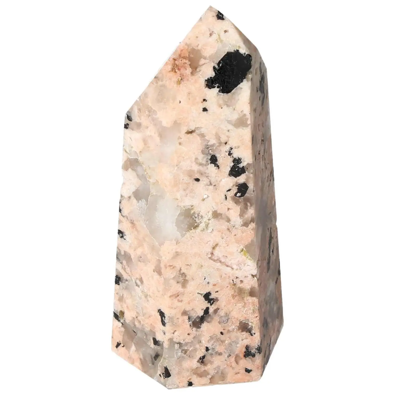 Polished Feldspar Quartz Tourmaline Obelisk 578950 - Image 7
