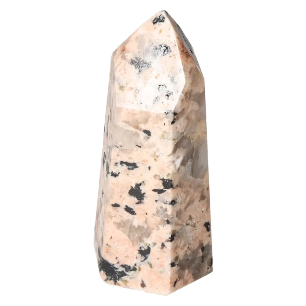 Polished Feldspar Quartz Tourmaline Obelisk 578950 - Image 9