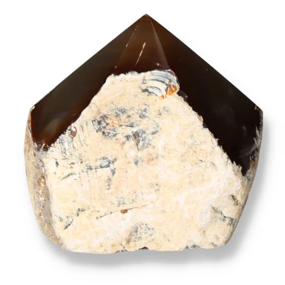 Polished Agate Point Cream with brown and beige tones 573399