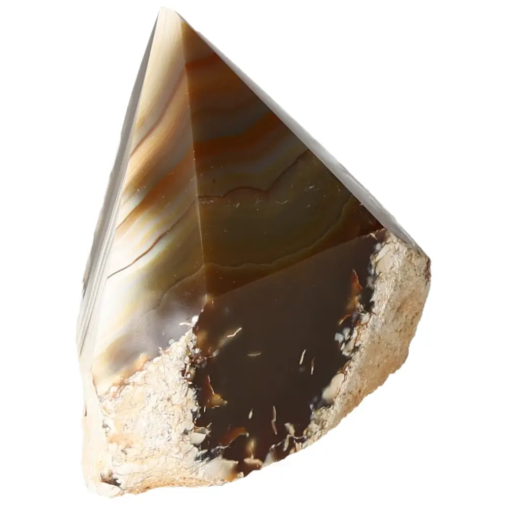 Polished Agate Point Creamy white with brown and light beige accents 573405 - Image 5