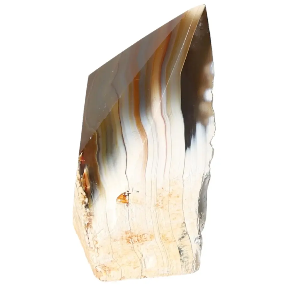 Polished Agate Point Creamy white with brown and light beige accents 573405 - Image 7