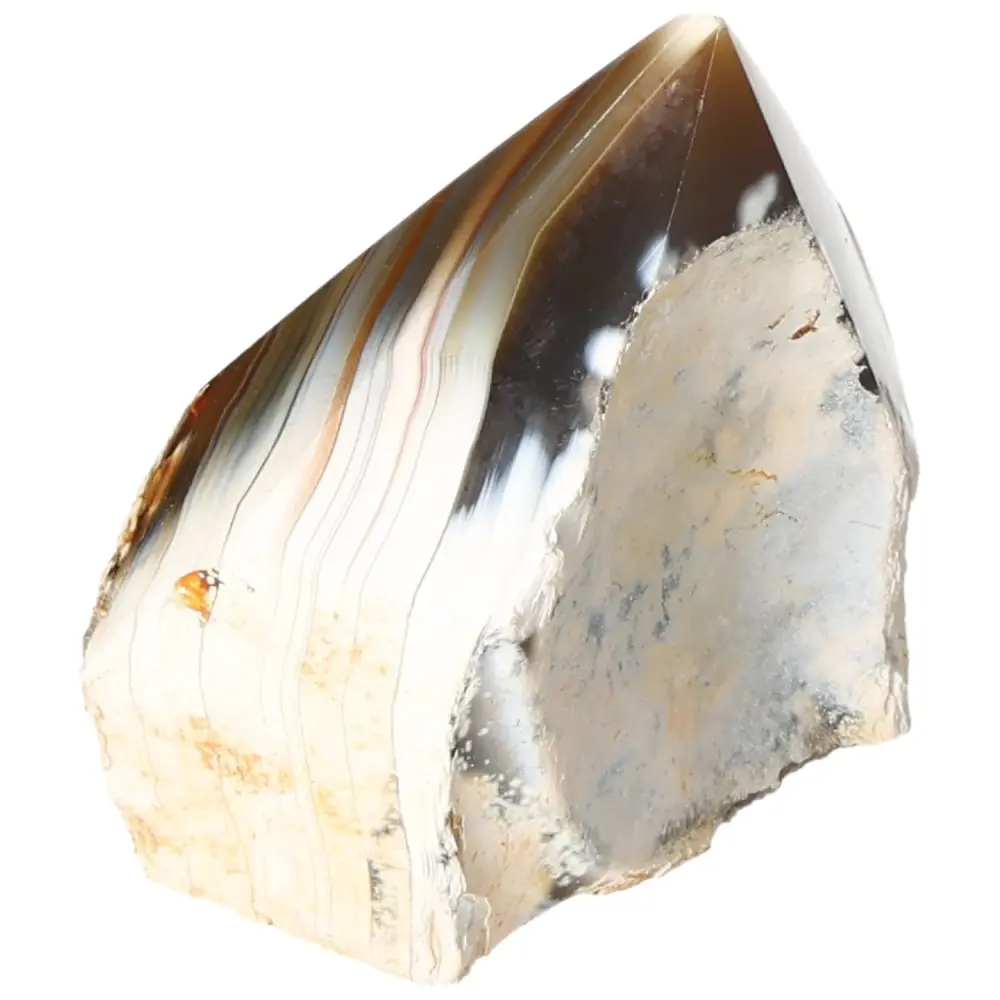 Polished Agate Point Creamy white with brown and light beige accents 573405 - Image 8
