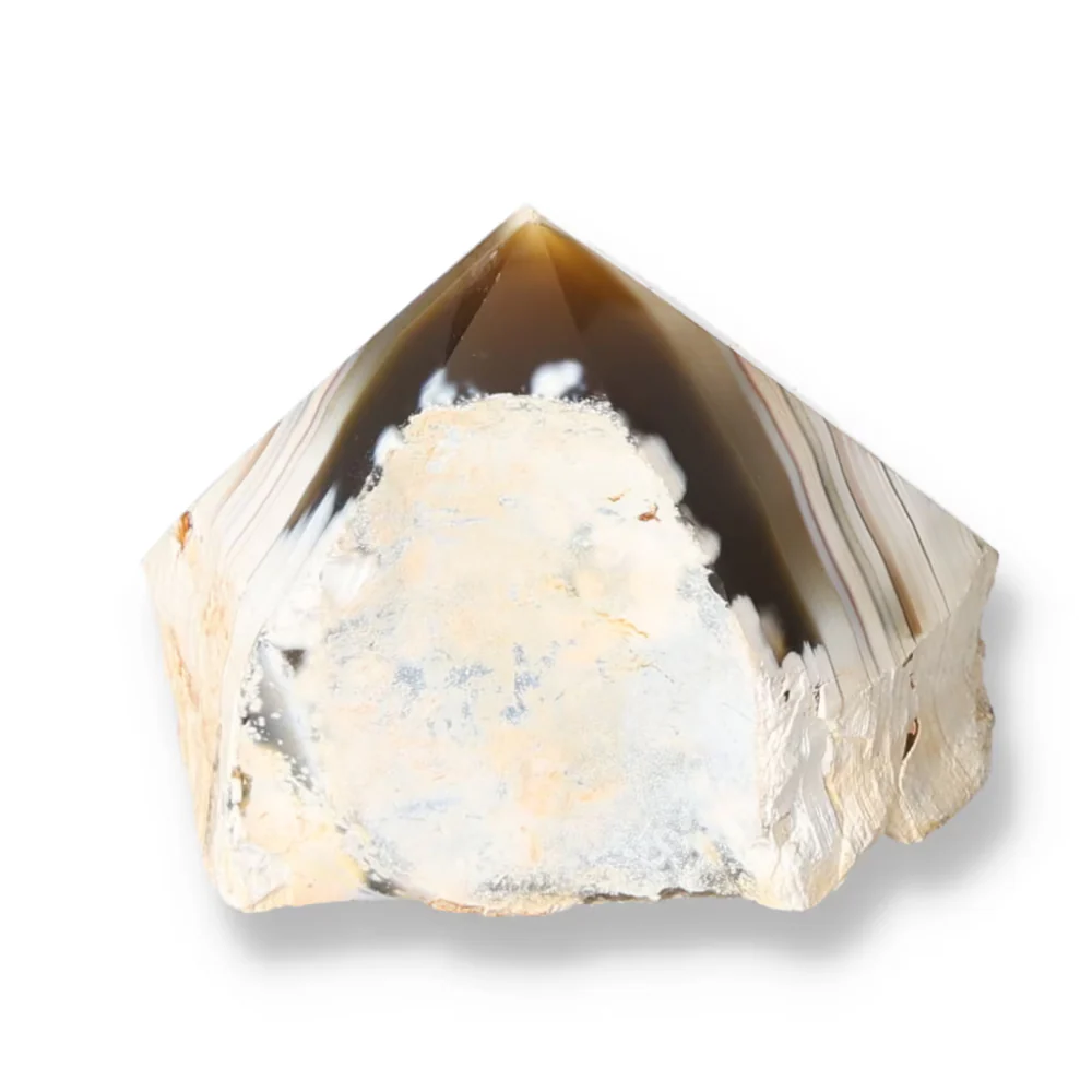 Polished Agate Point Creamy white with brown and light beige accents 573405 - Image 9