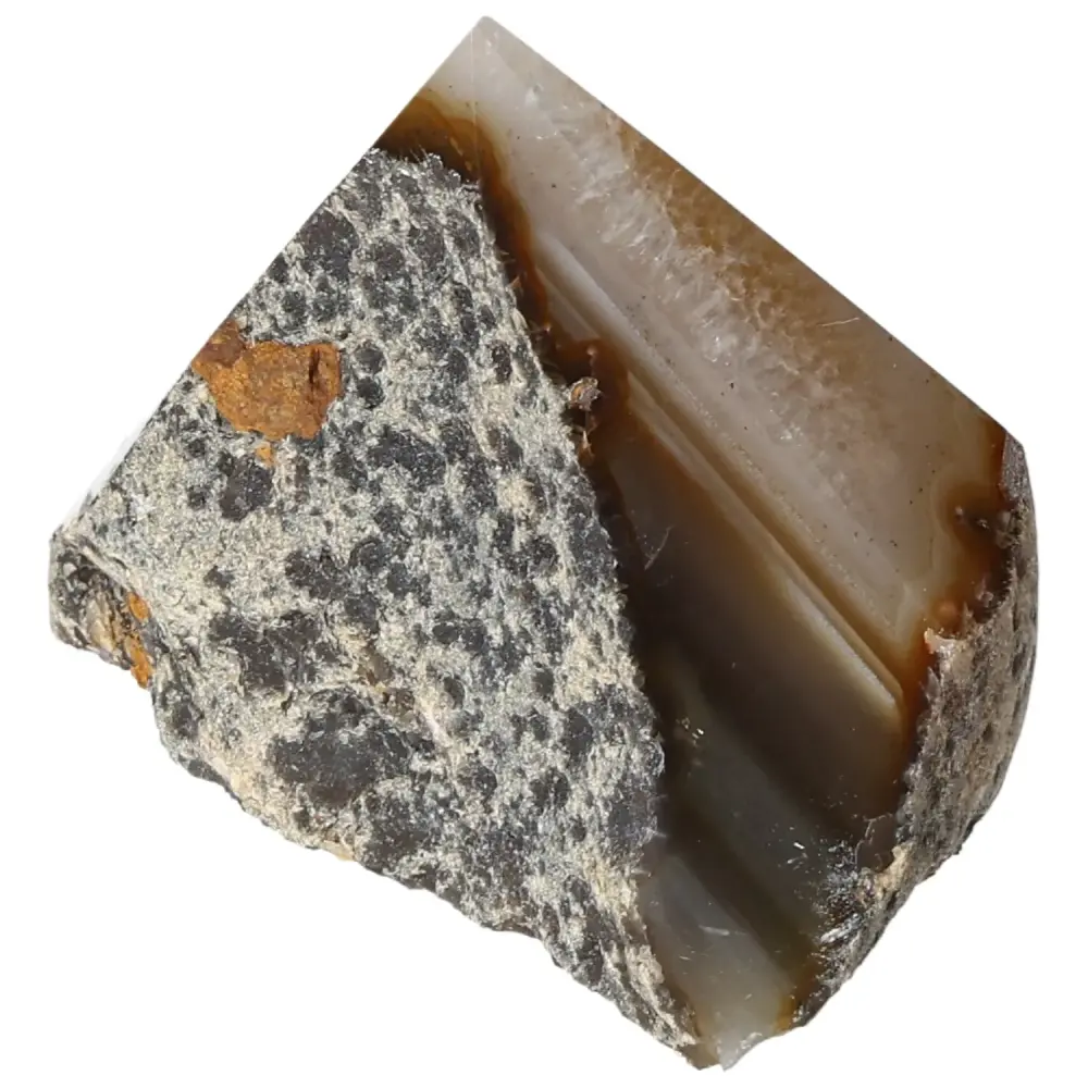 Polished Agate Point Brown with gray and white speckled pattern 573429 - Image 3