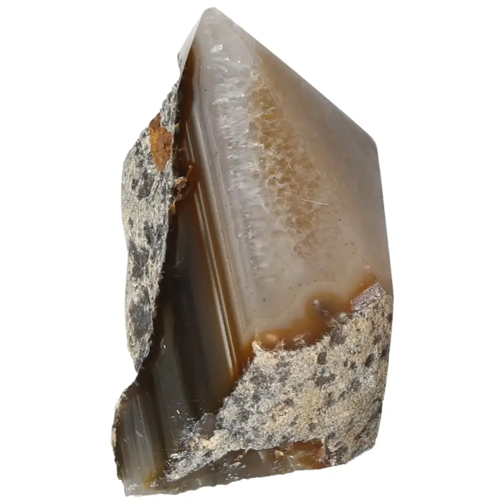 Polished Agate Point Brown with gray and white speckled pattern 573429 - Image 4