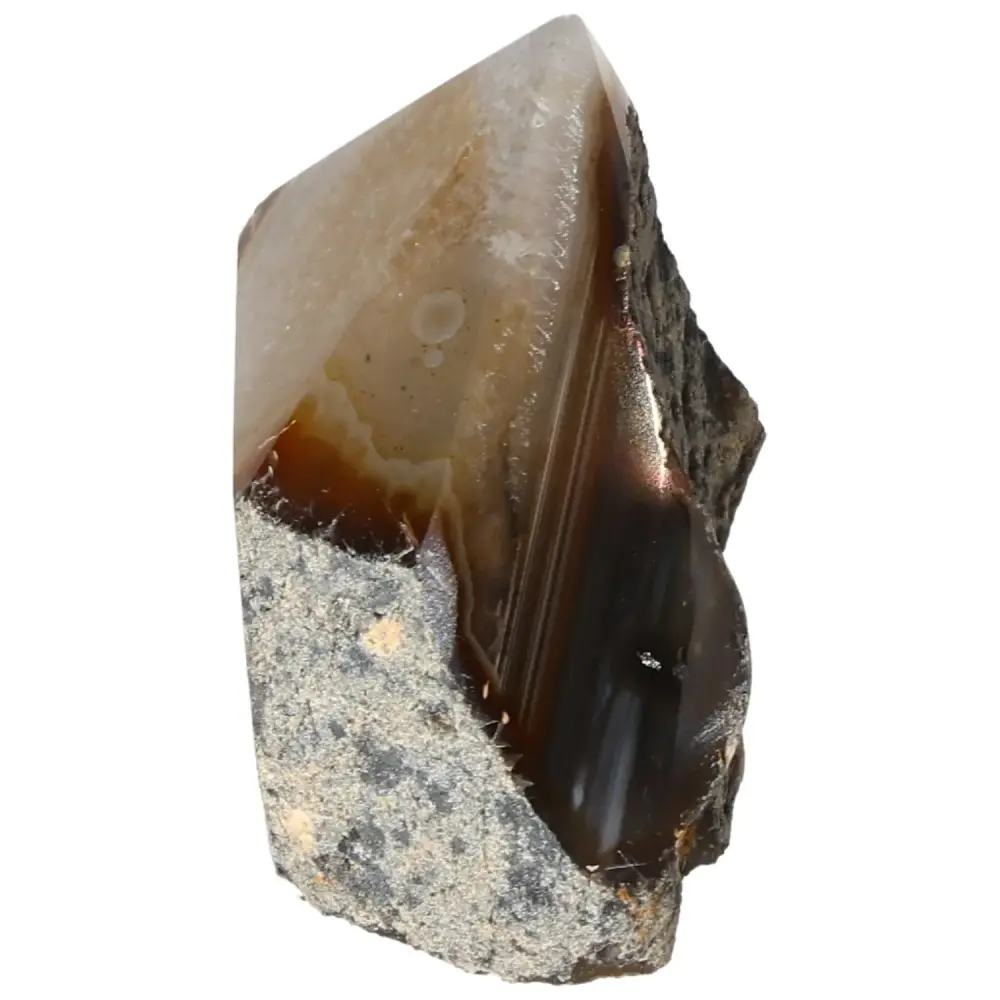 Polished Agate Point Brown with gray and white speckled pattern 573429 - Image 7