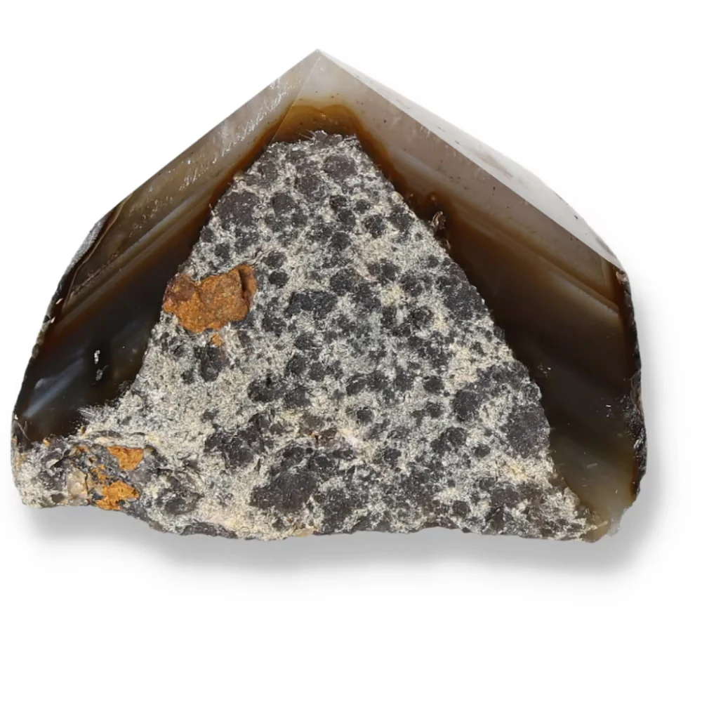 Polished Agate Point Brown with gray and white speckled pattern 573429 - Image 9