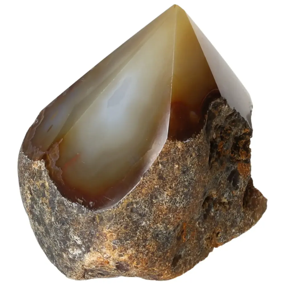 Polished Agate Point Light brown with gray and cream accents 573528 - Image 2