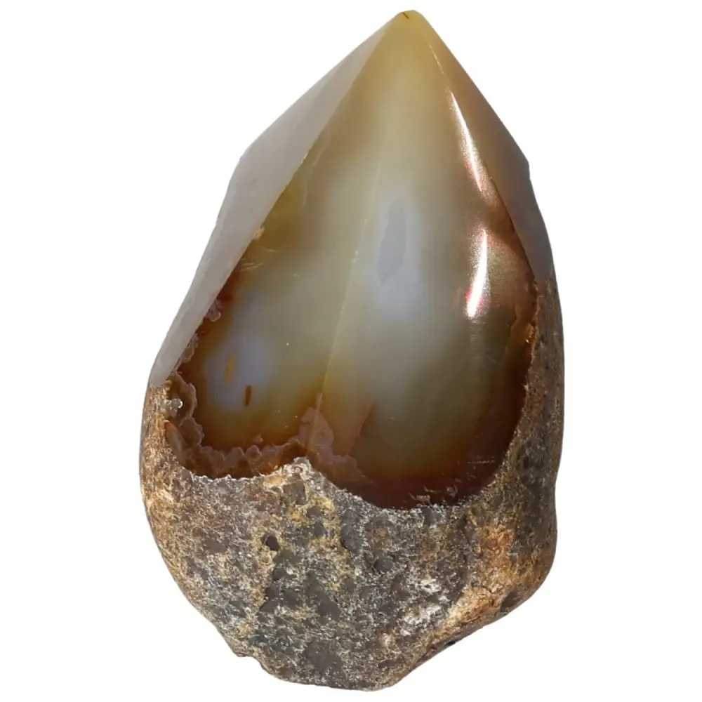 Polished Agate Point Light brown with gray and cream accents 573528 - Image 3