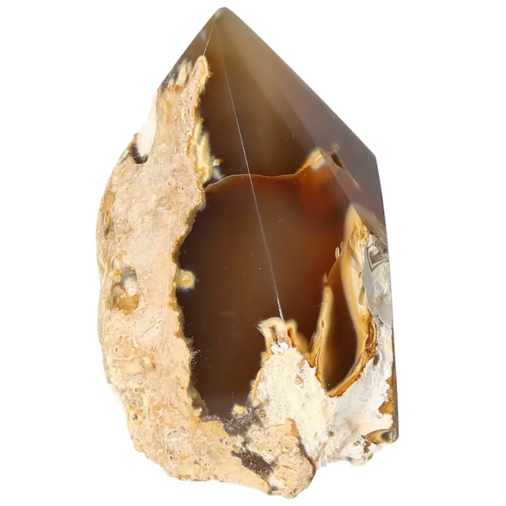 Polished Agate Point Brown with cream and light yellow tones 573290 - Image 7