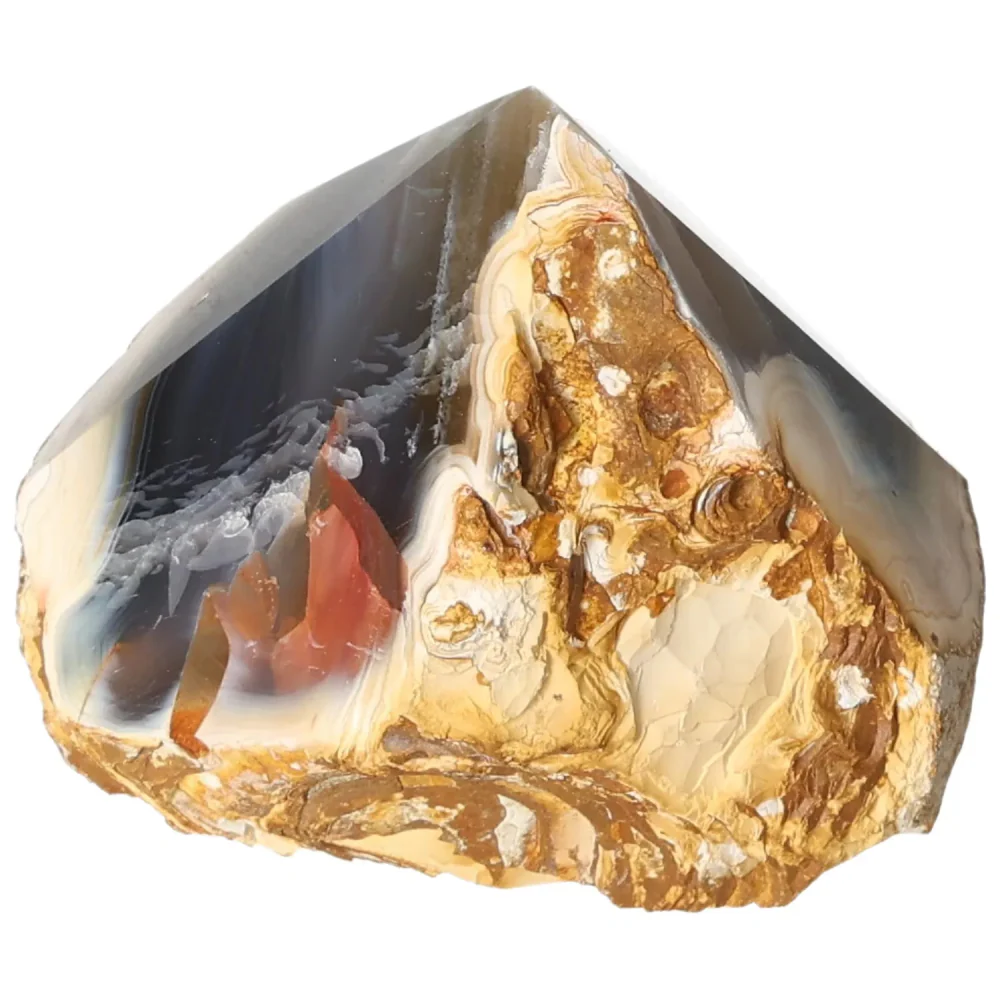 Polished Agate Point Light brown with cream and beige accents 573573 - Image 16