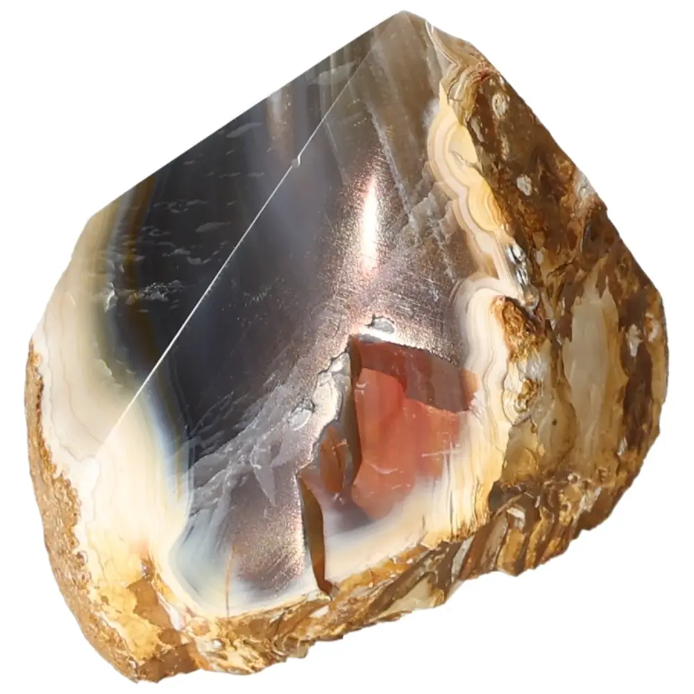 Polished Agate Point Light brown with cream and beige accents 573573 - Image 2