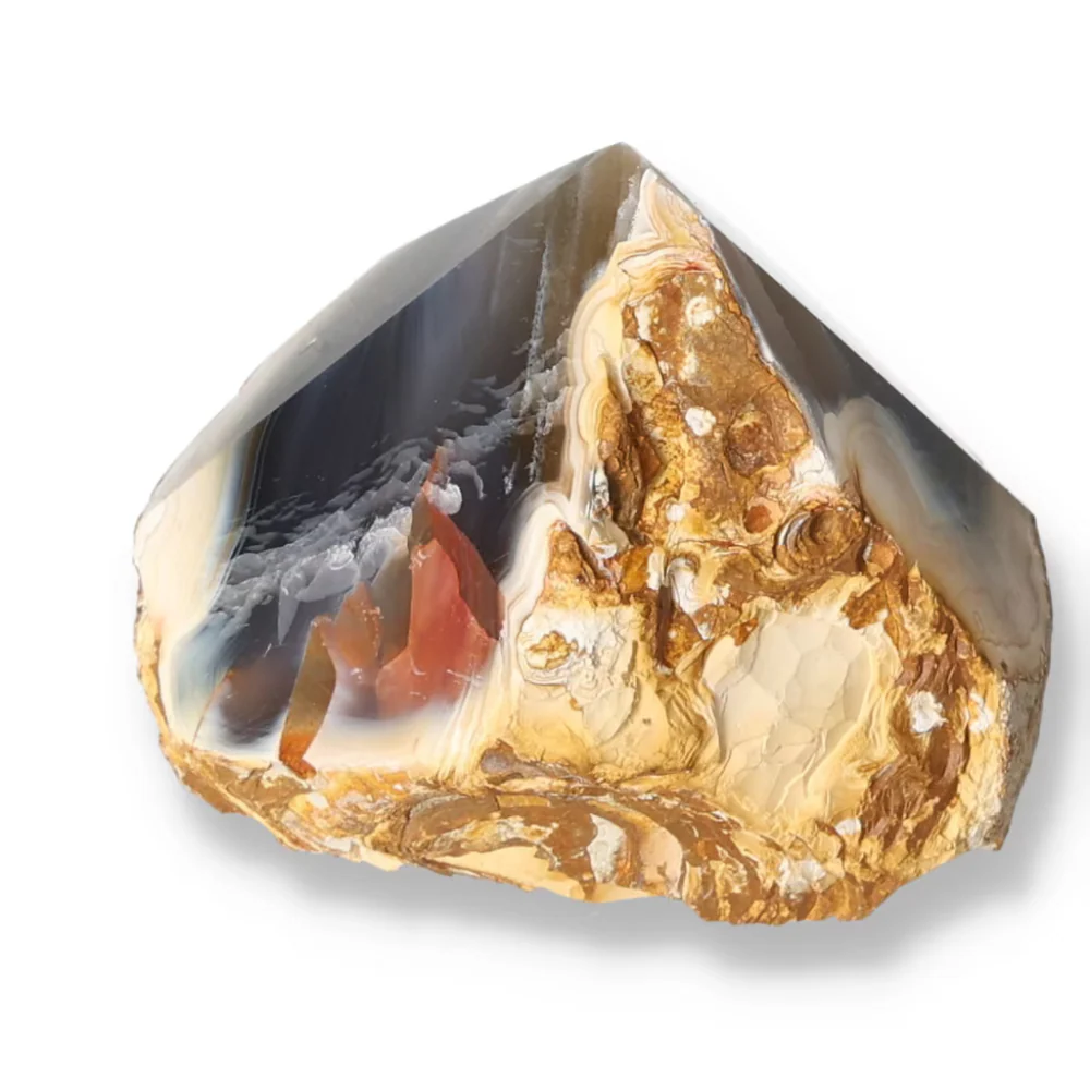 Polished Agate Point Light brown with cream and beige accents 573573 - Image 9