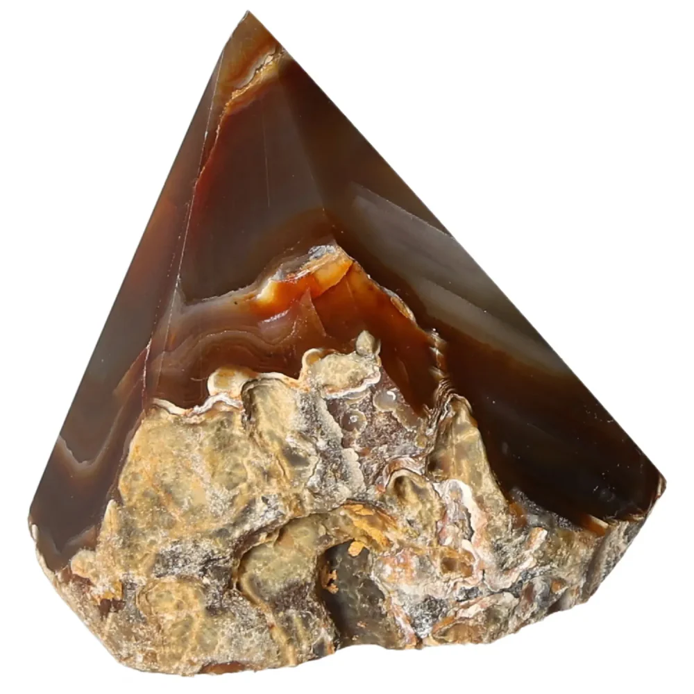 Polished Agate Point Brown with cream and orange tones 573580 - Image 10