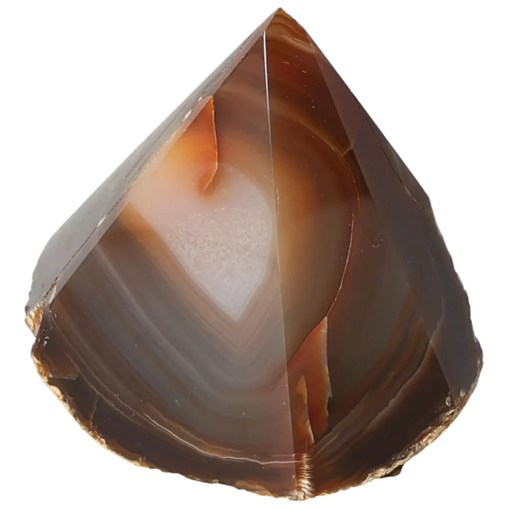 Polished Agate Point Brown with cream and orange tones 573580 - Image 14