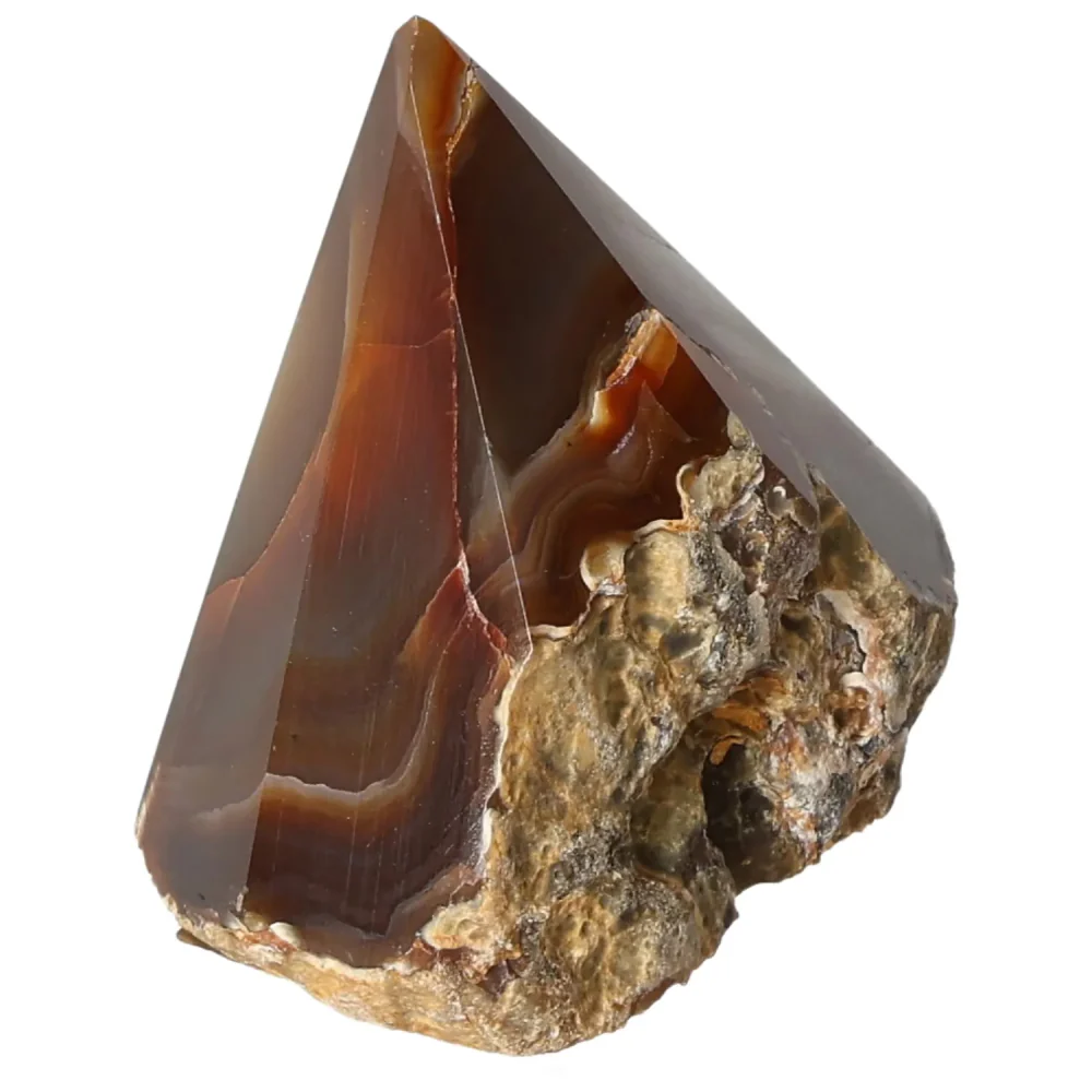 Polished Agate Point Brown with cream and orange tones 573580 - Image 16