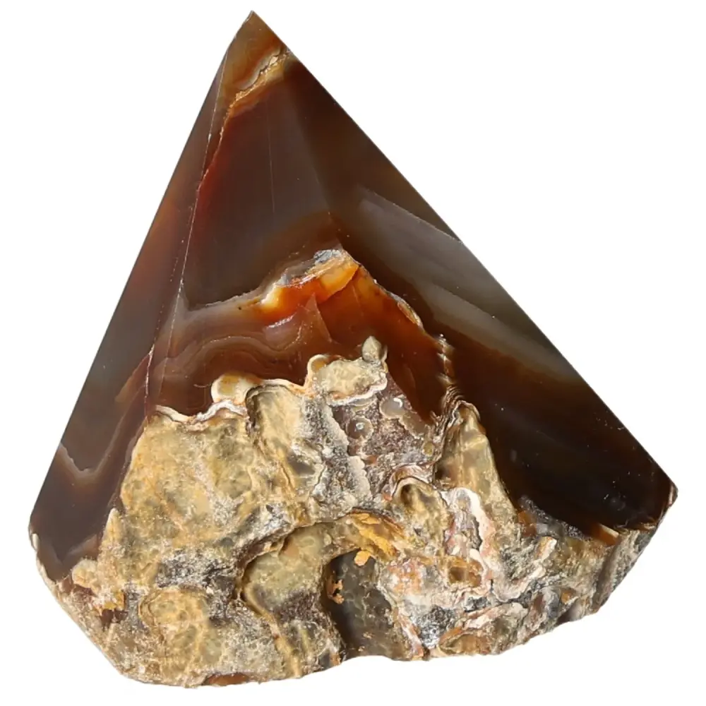 Polished Agate Point Brown with cream and orange tones 573580 - Image 2