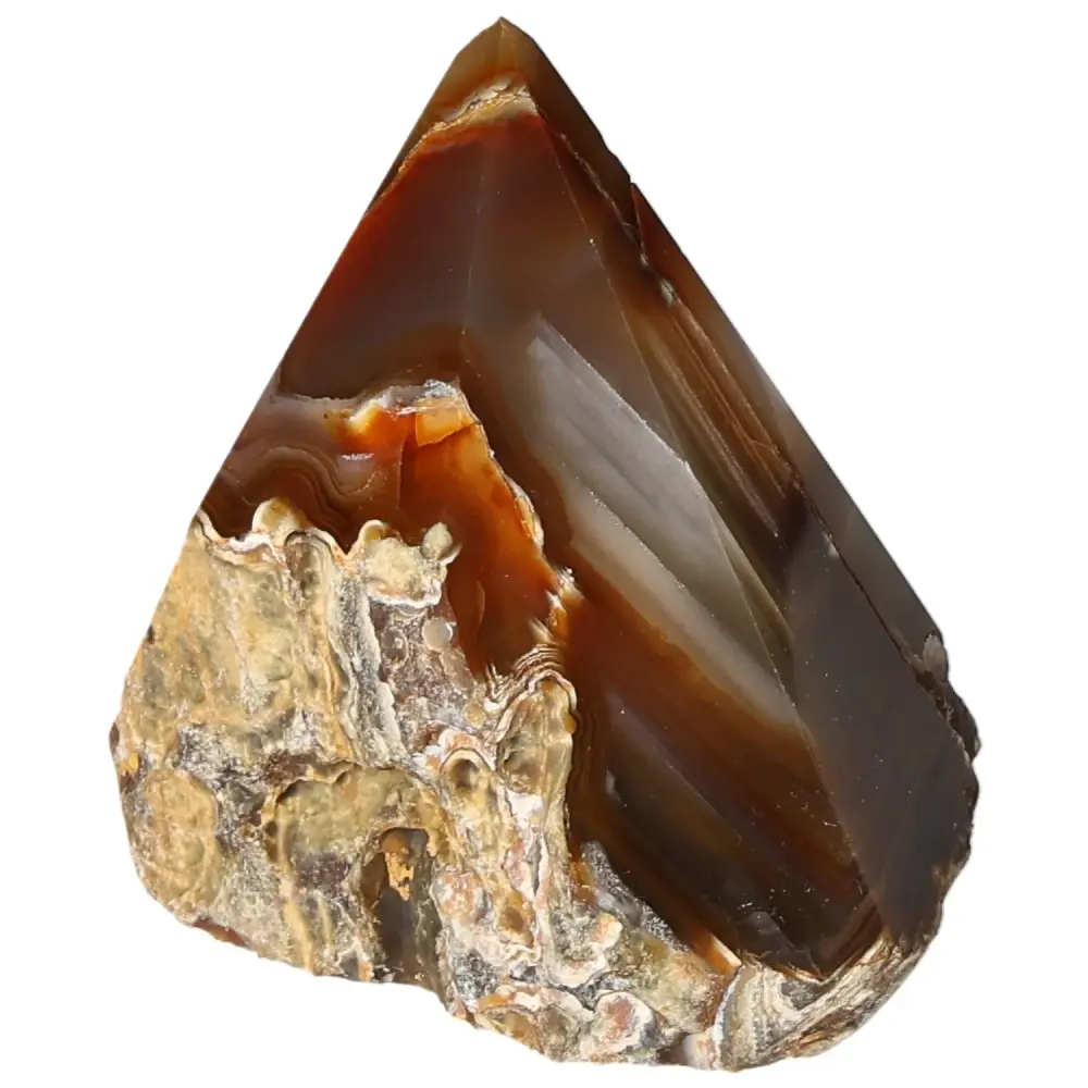 Polished Agate Point Brown with cream and orange tones 573580 - Image 3