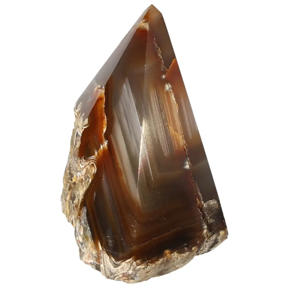 Polished Agate Point Brown with cream and orange tones 573580 - Image 4